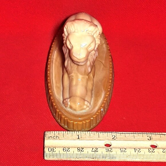 Vogelsong Slag Glass Oscar The Lion Figurine Paperweight - Picture 10 of 11